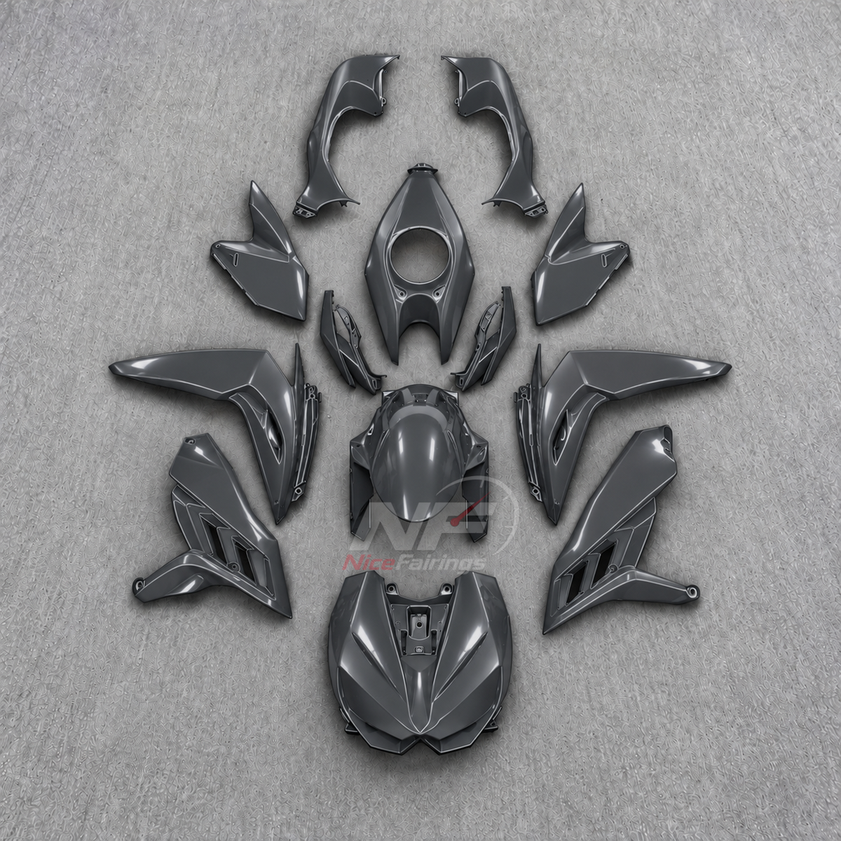 Motorcycle Fairings Fit 2026 KAWASAKI Z1100 - Injection-Molded ABS Plastic - Purple Silver | NiceFairings - paint design NO.7 option image