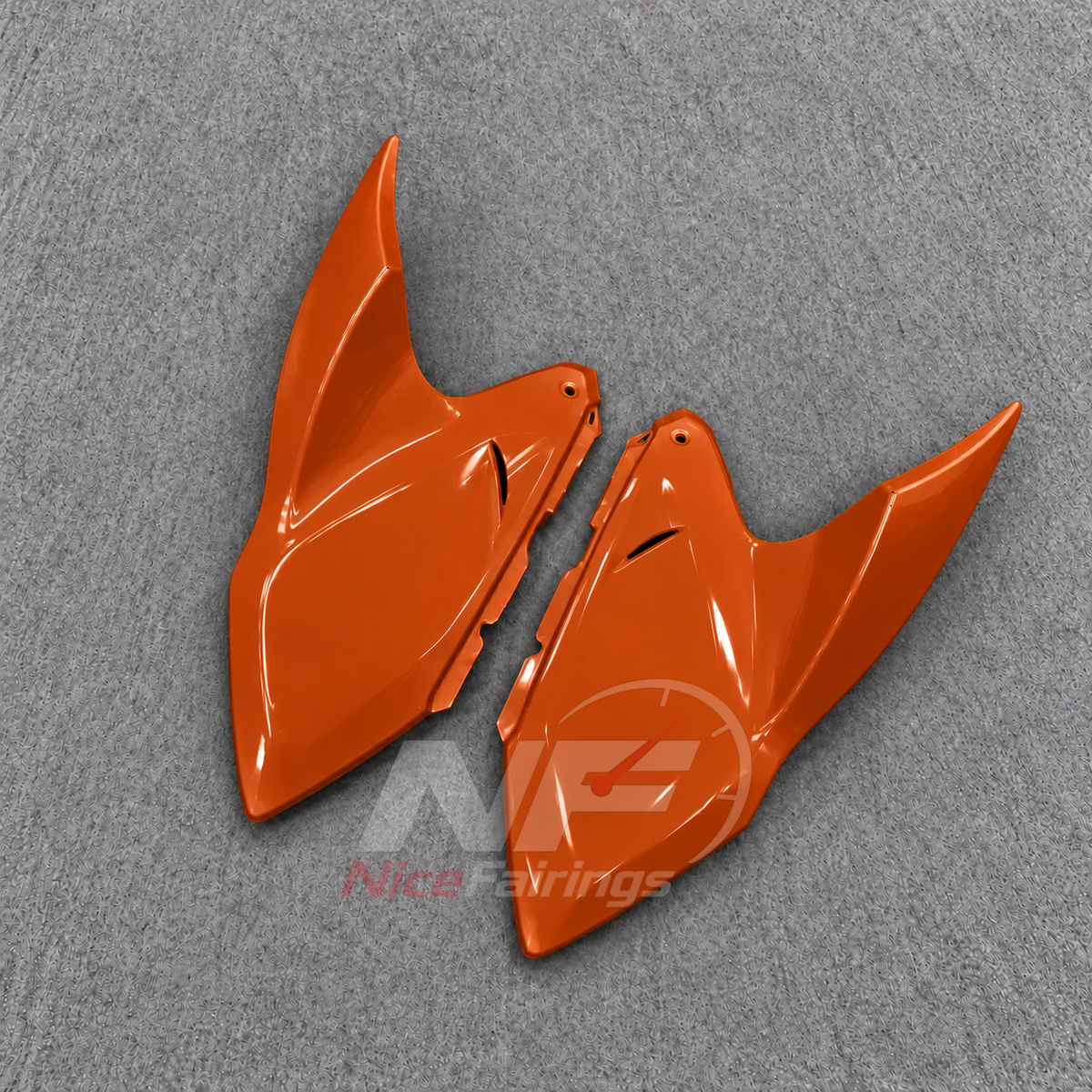 Sportbike Fairing Kit Fits 2026 KAWASAKI Z1100 - Injection-Molded ABS Plastic - Orange Blue | NiceFairings - front angle image