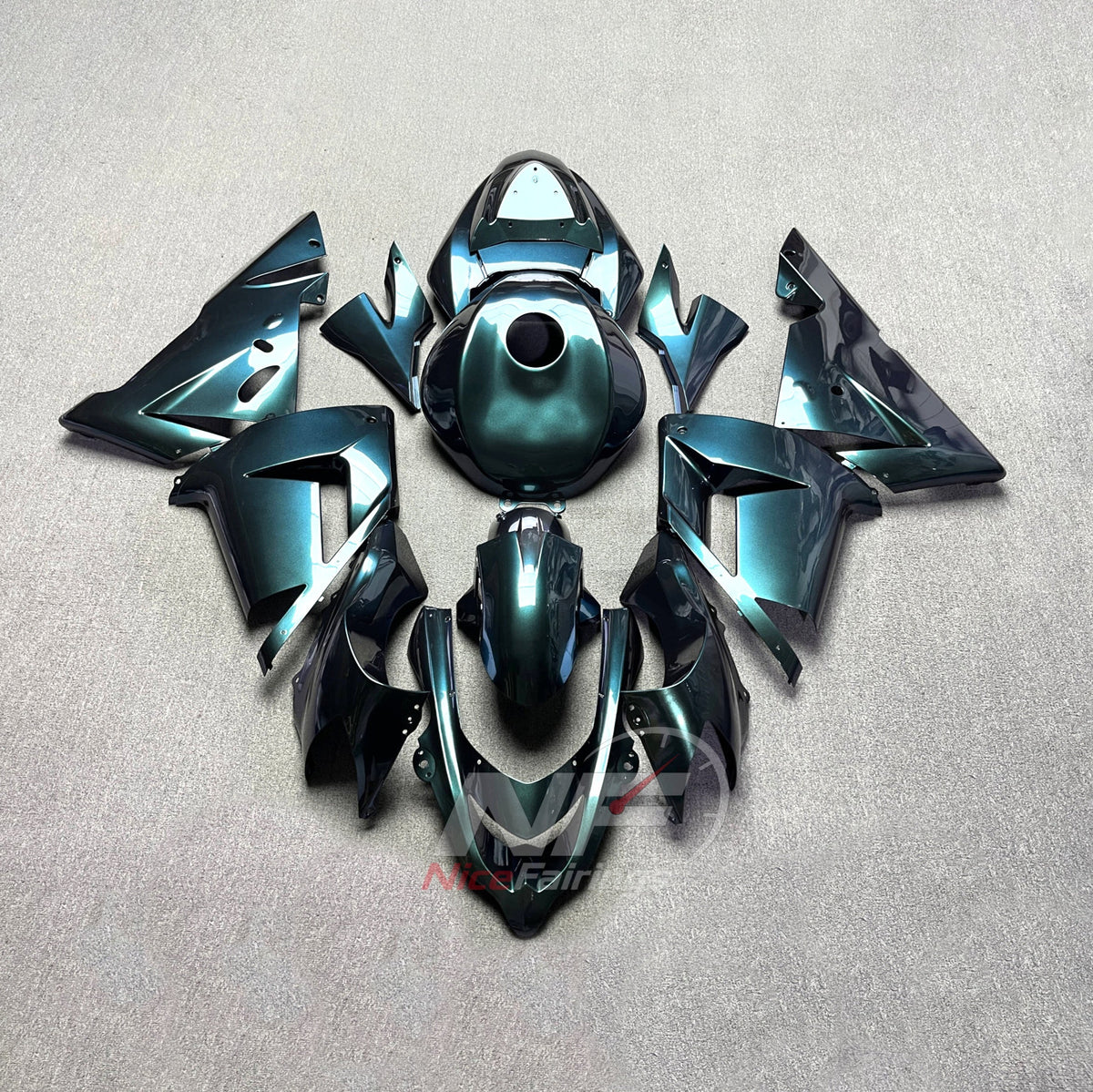 Injection-Molded Fairing Kit Fits 2004-2005 KAWASAKI ZX10R - ABS Bodywork - Teal | NiceFairings - main product image