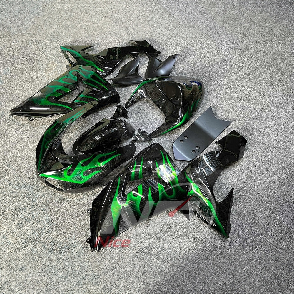Sportbike Fairing Kit Fits 2006-2007 KAWASAKI ZX10R - Custom-Painted ABS Bodywork | NiceFairings - side angle image