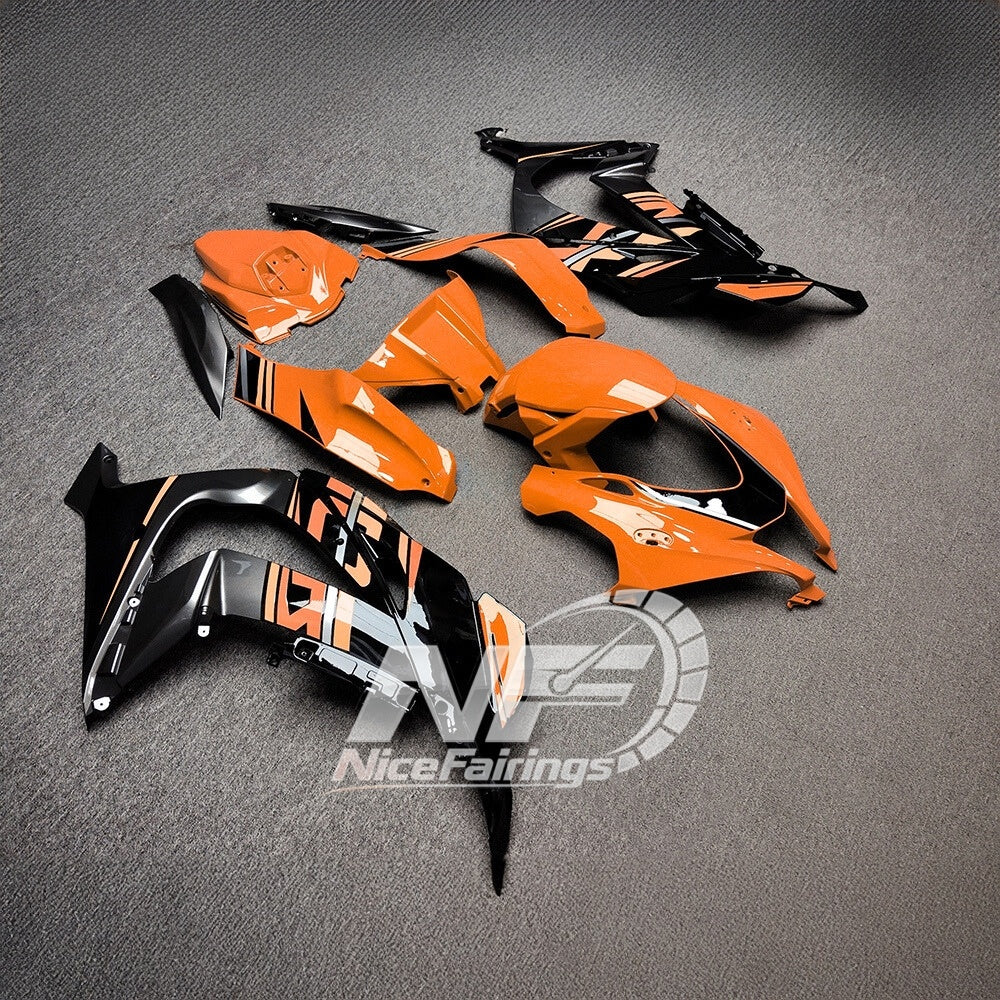 For Kawasaki ZX10R 2016-2020 Carbon Fiber Replacement Parts Custom Painted Custom De Fairings Kit | NiceFairings - side angle image