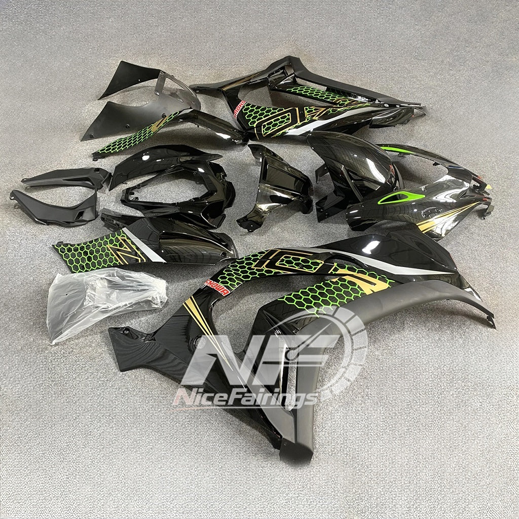 For Kawasaki ZX10R 2016-2020 Bodywork Carbon Fiber Custom Painted UV Protective Glos Fairings Kit | NiceFairings - side angle image