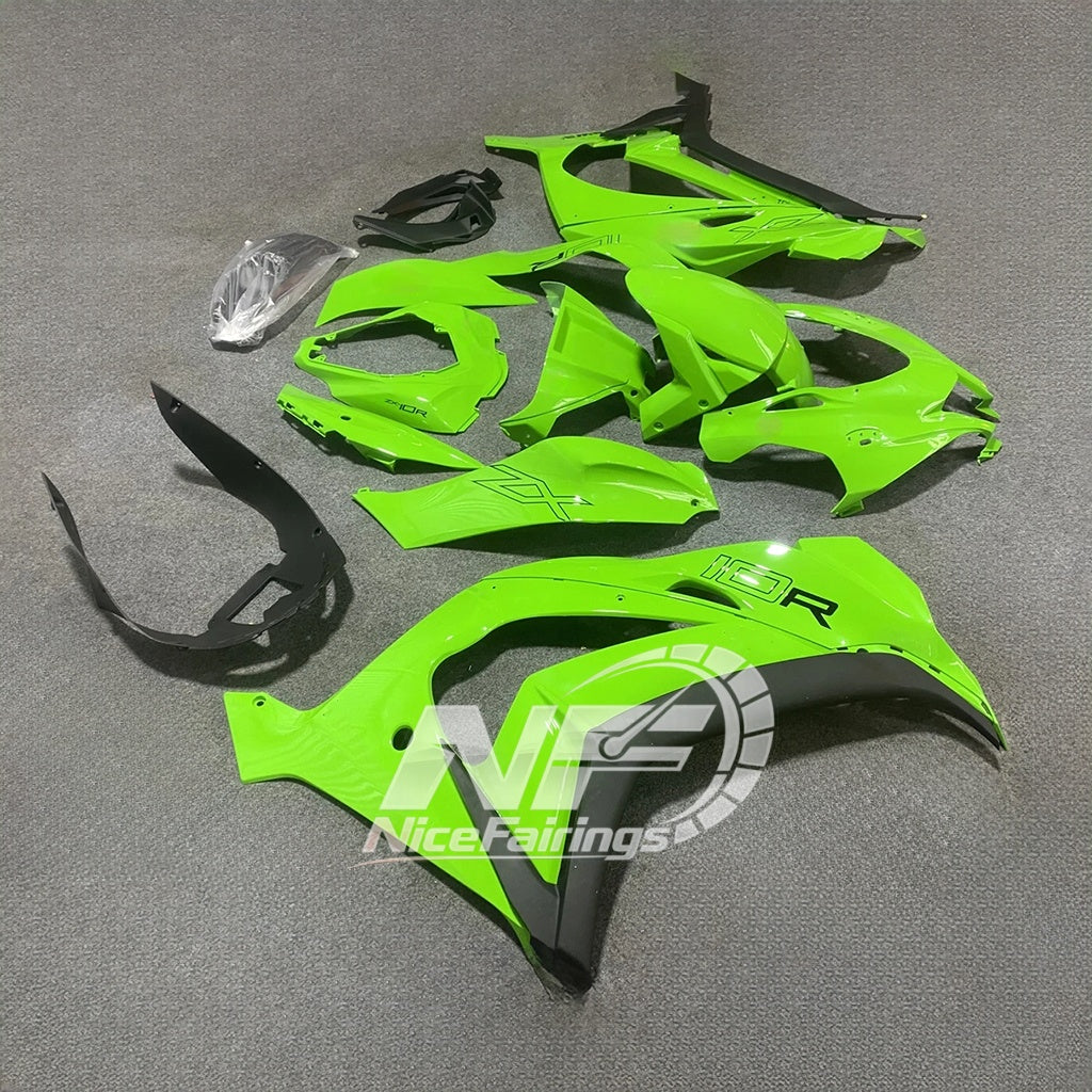 For Kawasaki ZX10R 2016-2020 2020 Aftermarket Carbon Fiber Look Custom Color Set Eas Fairings Kit | NiceFairings - side angle image