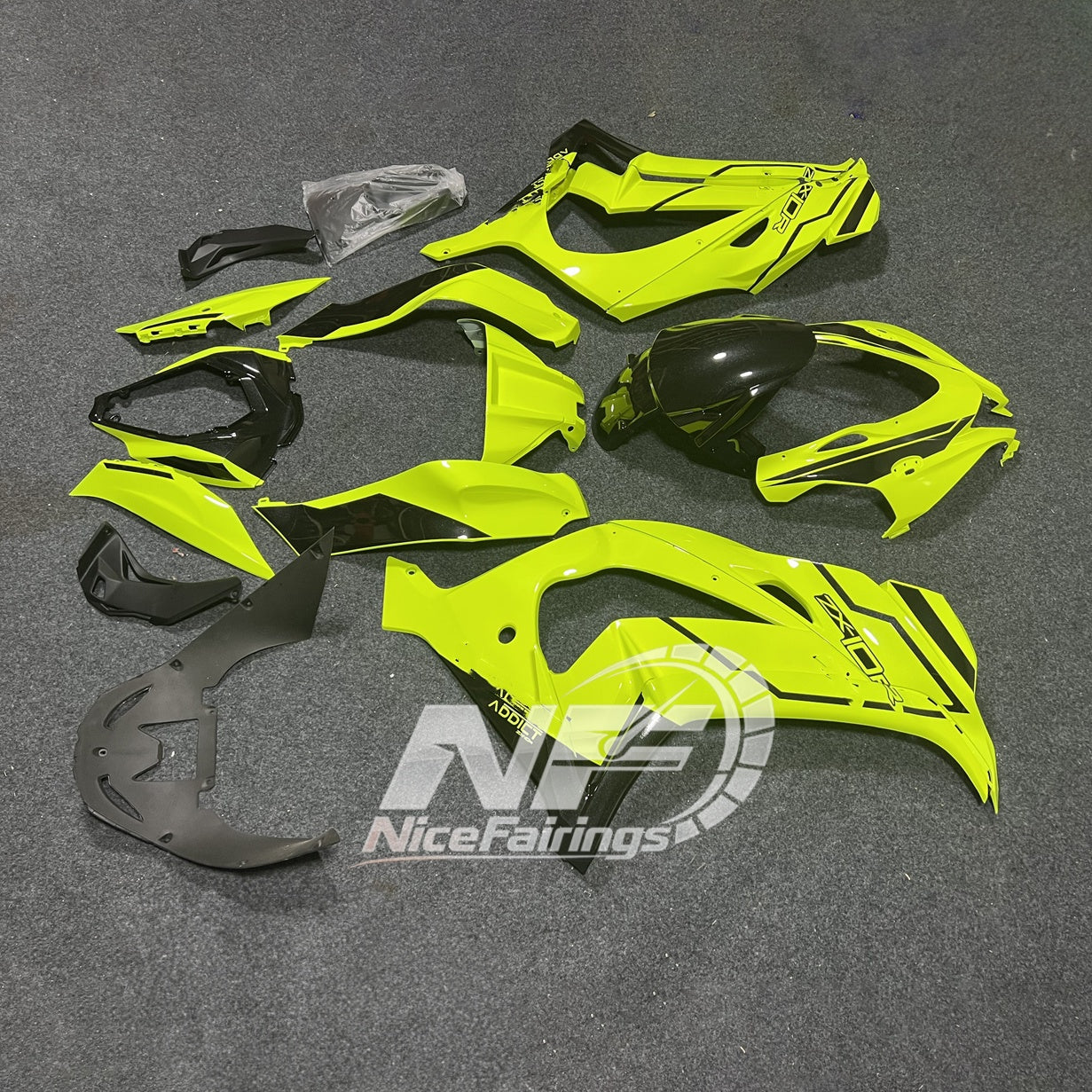 For Kawasaki ZX10R 2016-2020 2020 Carbon Fiber Street Custom Painted Any Color Pre-d Fairings Kit | NiceFairings - side angle image