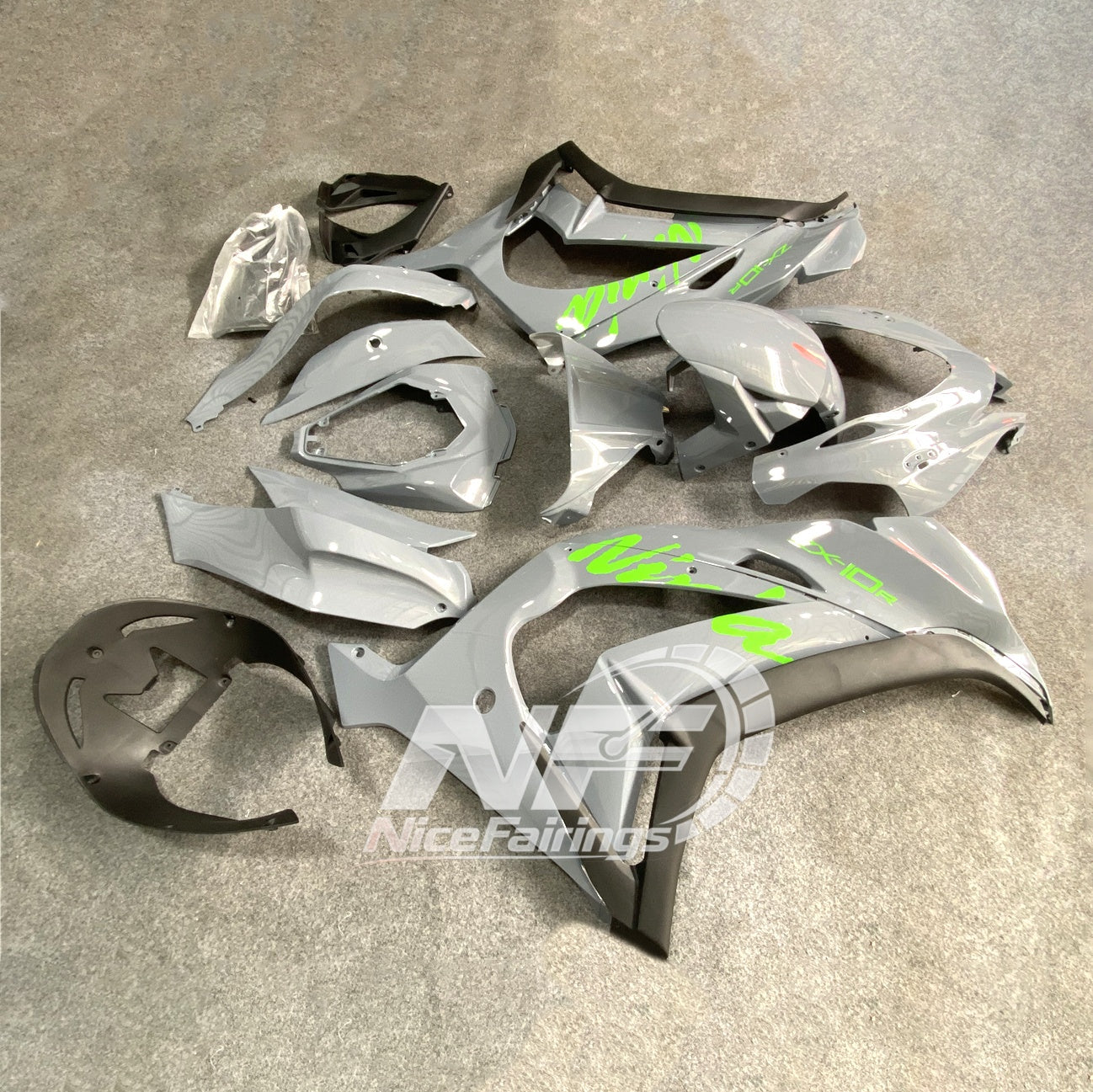 For Kawasaki ZX10R 2016-2020 ( 2020) Carbon Fiber Hydrographic Custom Painted Body 1 Fairings Kit | NiceFairings - side angle image