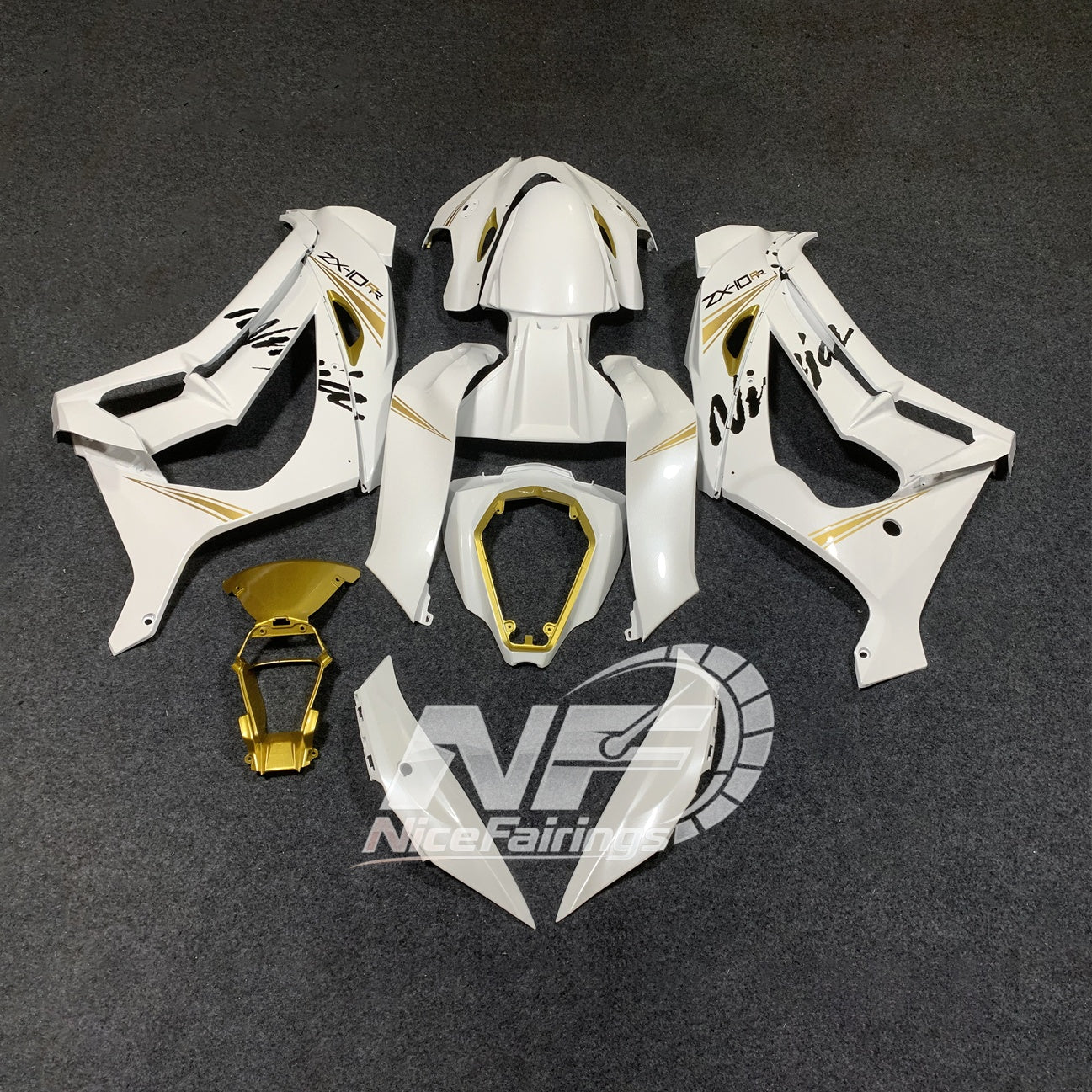 For Kawasaki ZX10R 2016-2020 2020 Carbon Fiber Race Street Use Custom Color Painted Fairings Kit | NiceFairings - rear angle image