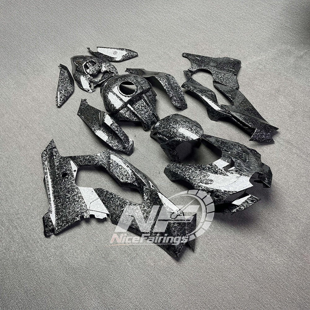 For Kawasaki ZX10R 2021-2026 17-26 Carbon Fiber 100% Fit Custom Painted Aftermarket Fairings Kit | NiceFairings - side angle image