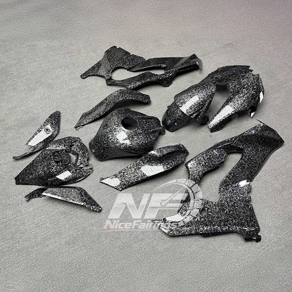 For Kawasaki ZX10R 2021-2026 17-26 Carbon Fiber 100% Fit Custom Painted Aftermarket Fairings Kit | NiceFairings - rear angle image