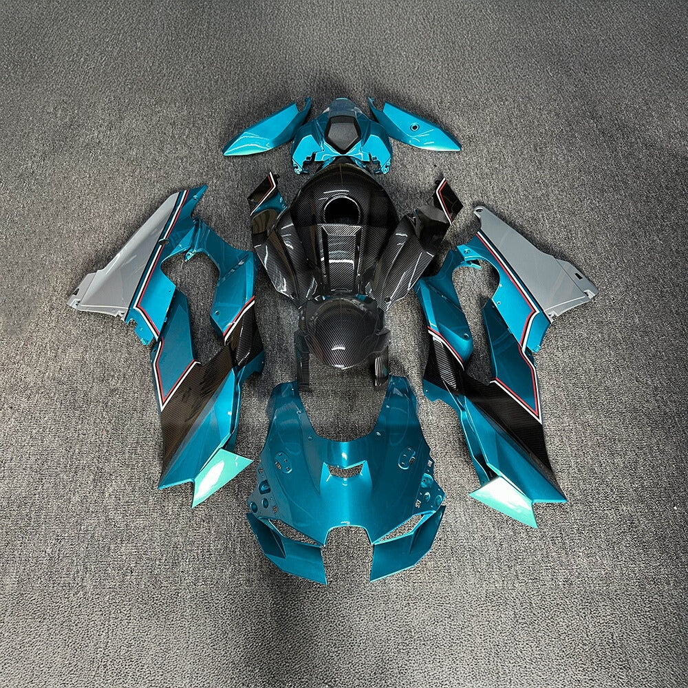For Kawasaki ZX10R 2021-2026 17-26 Carbon Fiber 100% Fit Custom Painted Aftermarket Fairings Kit | NiceFairings - paint design NO.6 option image