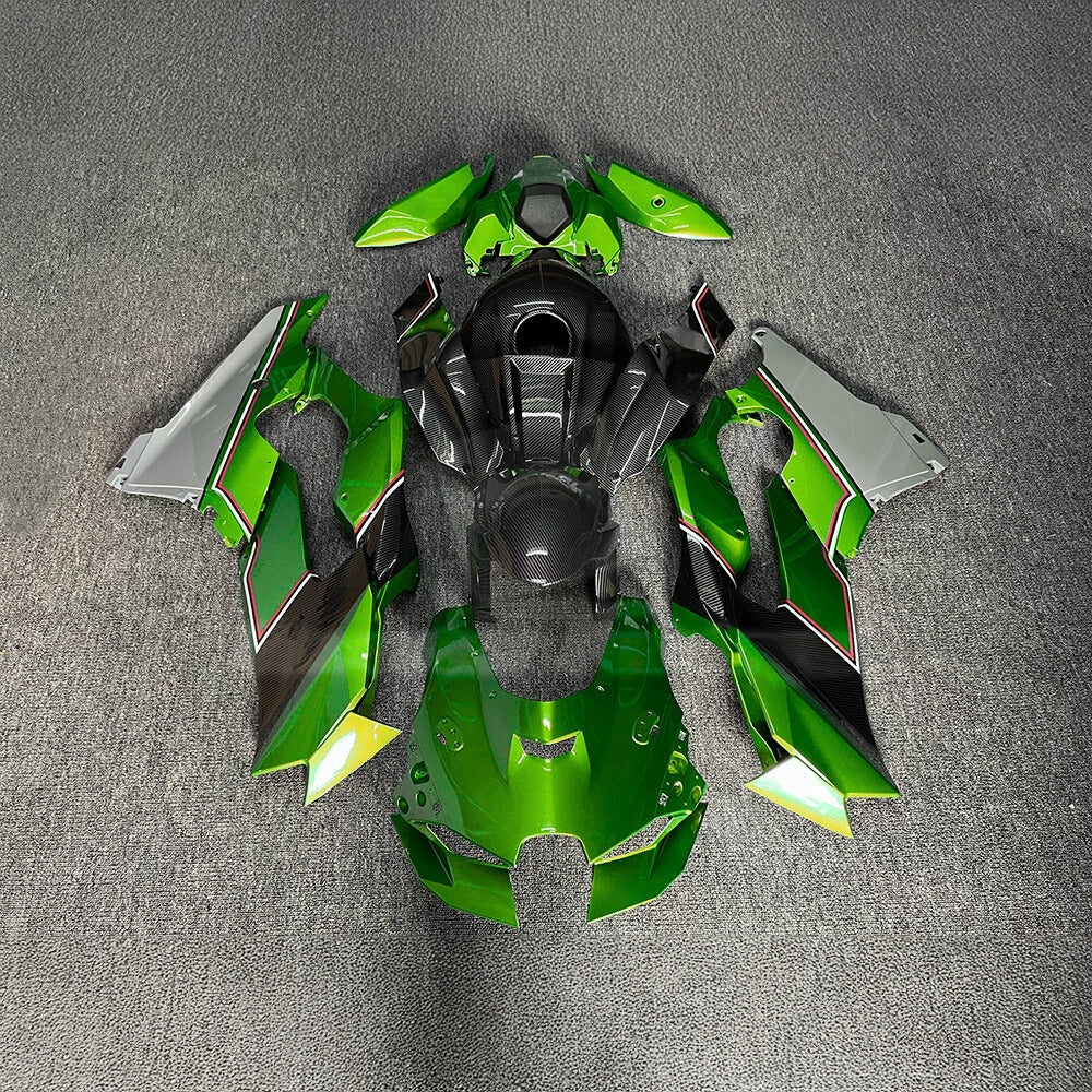 For Kawasaki ZX10R 2021-2026 17-26 Carbon Fiber 100% Fit Custom Painted Aftermarket Fairings Kit | NiceFairings - paint design NO.5 option image