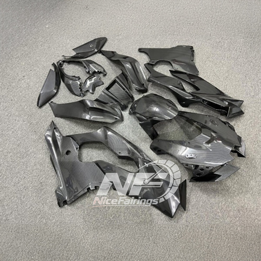 For Kawasaki ZX10R 2021-2026 17-26 Carbon Fiber Pattern Aftermarket 100% Fit Fairings Kit | NiceFairings - side angle image