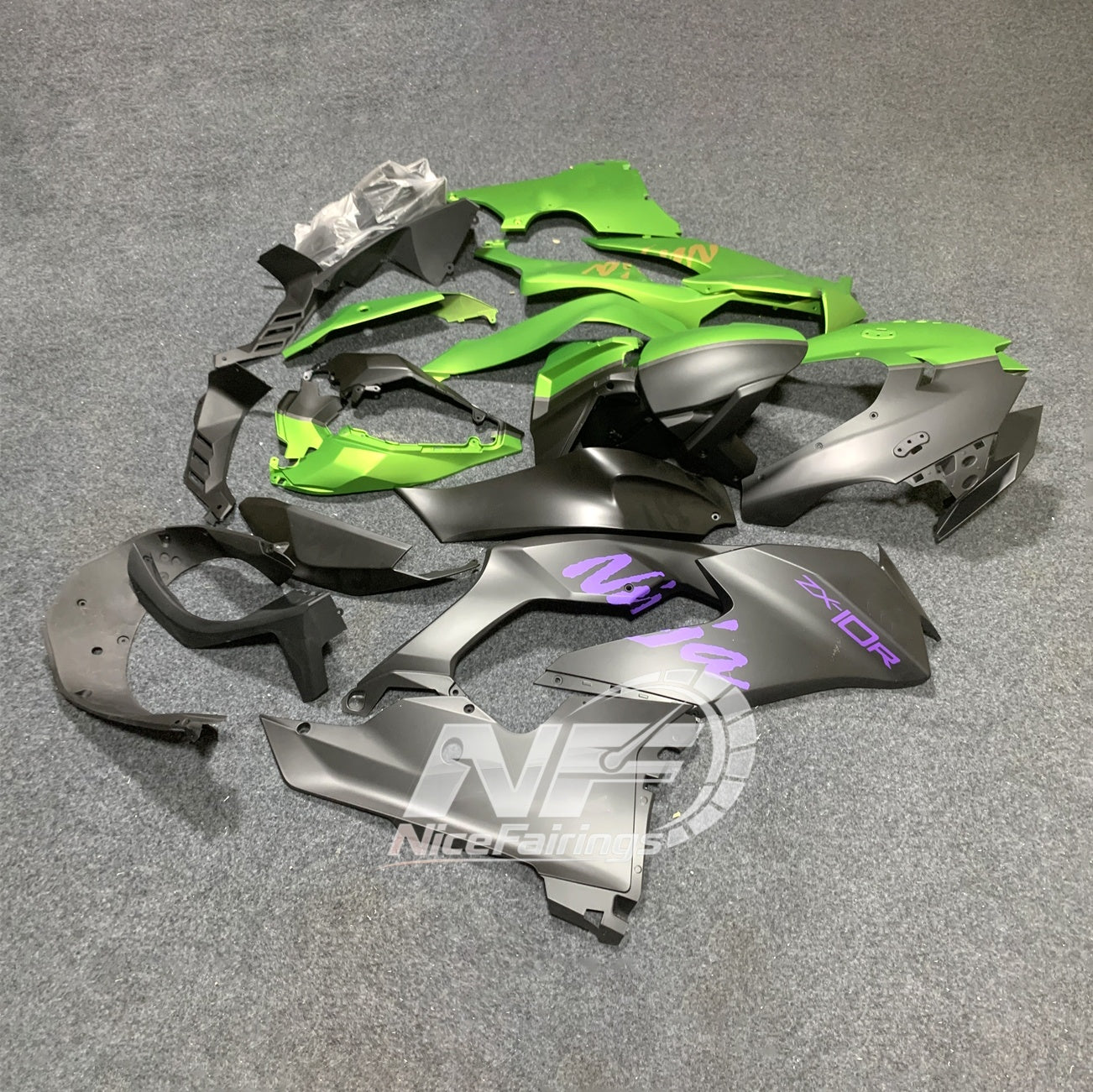 For Kawasaki ZX10R 2021-2026 Design 07 Fairings Kit | NiceFairings - side angle image