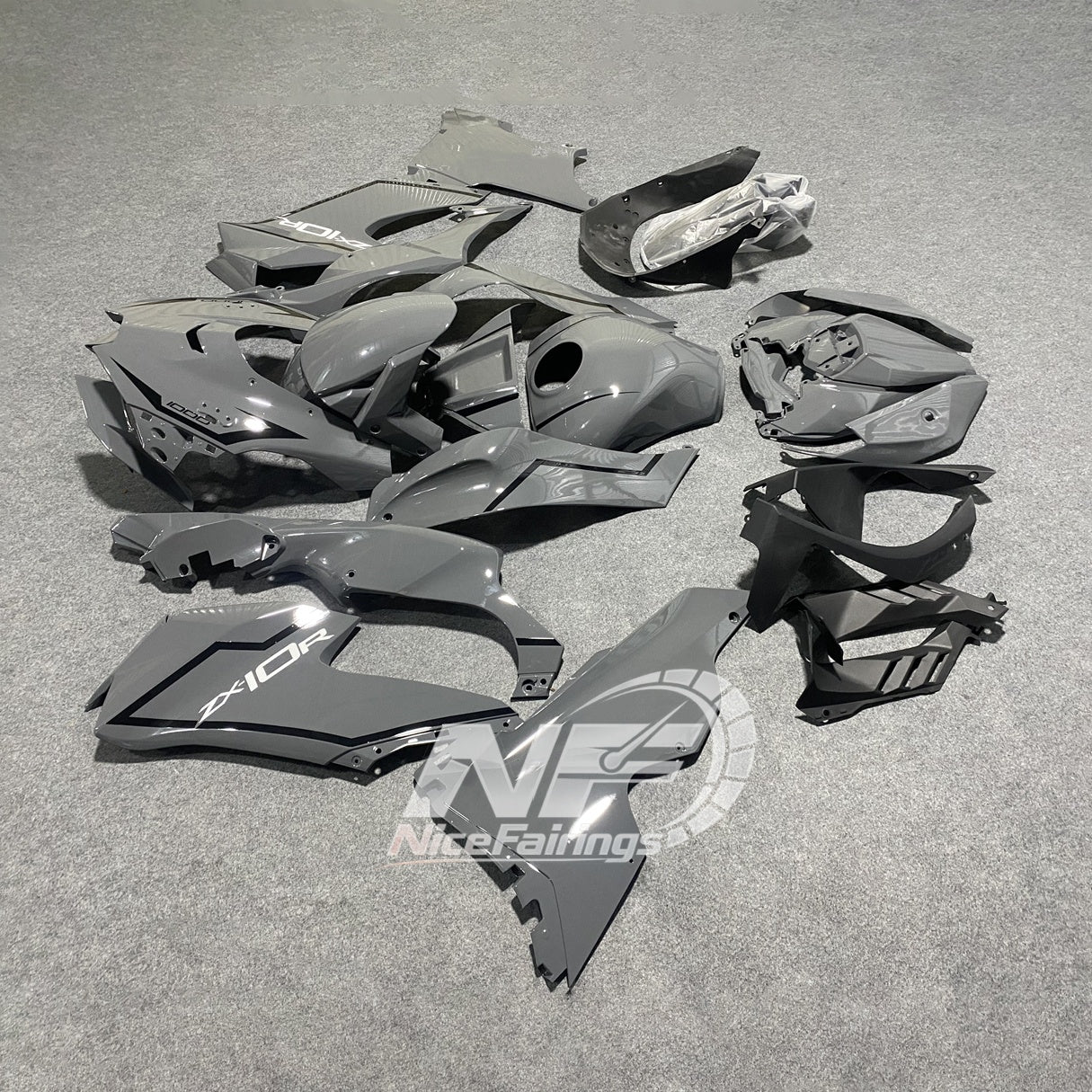 For Kawasaki ZX10R 2021-2026 Models 100% Fit Custom Painted Set Fairings Kit | NiceFairings - front angle image