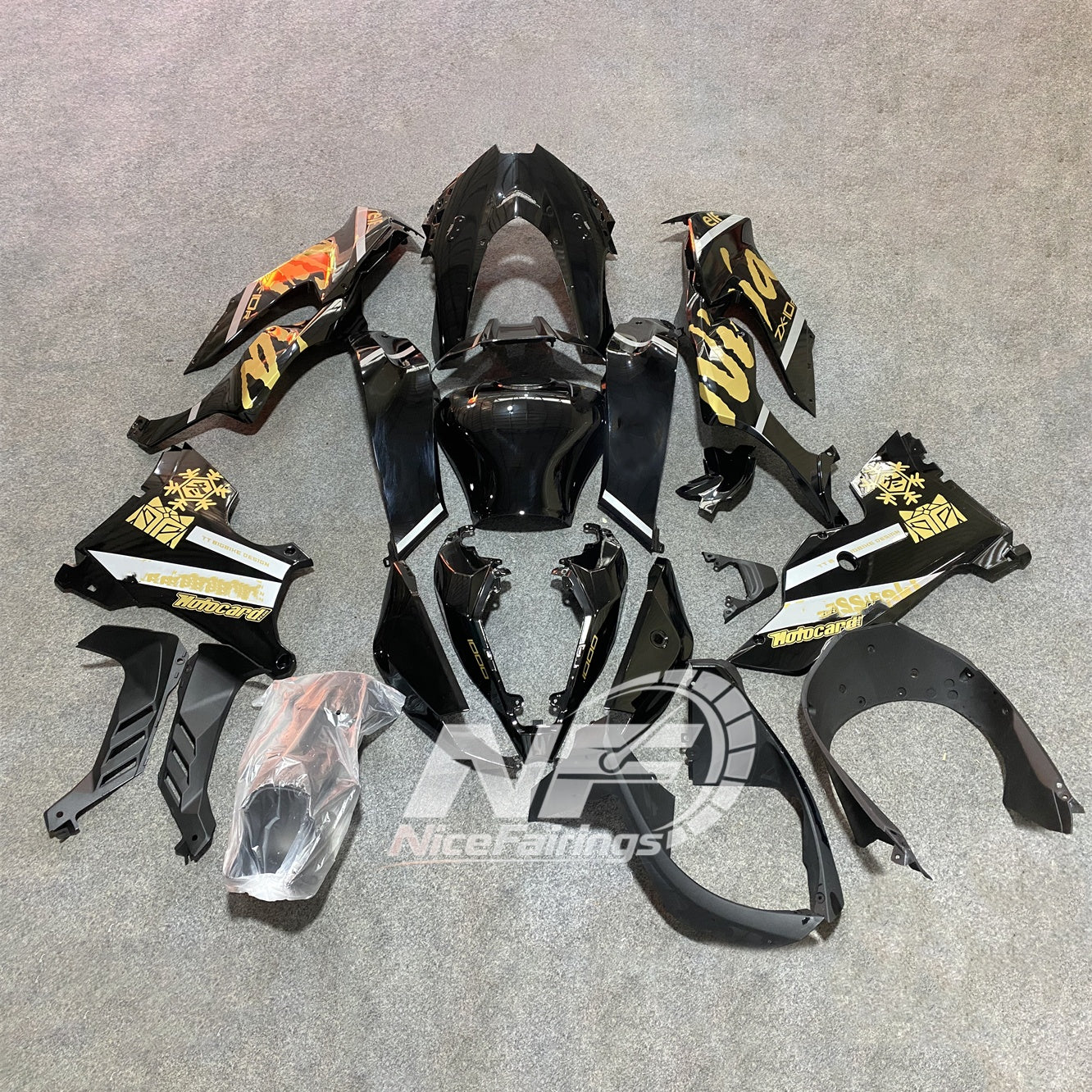 For Kawasaki ZX10R 2021-2026 Ninja 21-26 Sportbike Bodywork 100% Fit Plastic Afterma Fairings Kit | NiceFairings - rear angle image