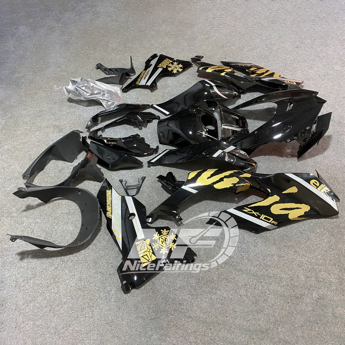 For Kawasaki ZX10R 2021-2026 Ninja 21-26 Sportbike Bodywork 100% Fit Plastic Afterma Fairings Kit | NiceFairings - side angle image
