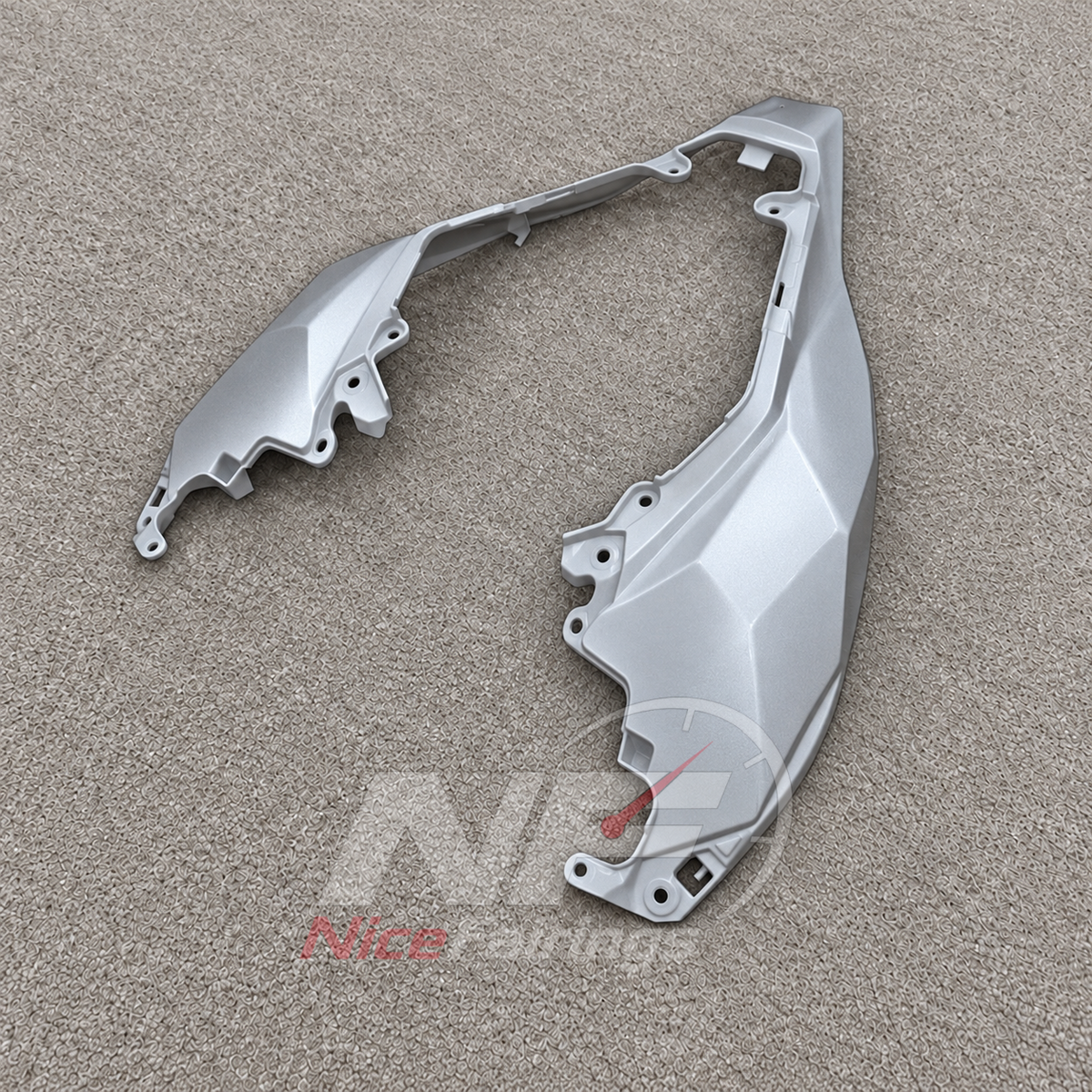 Aftermarket Fairing Kit Fits 2026-2027 KAWASAKI ZX10R - Sportbike ABS Bodywork - Pearl Silver | NiceFairings - rear angle image