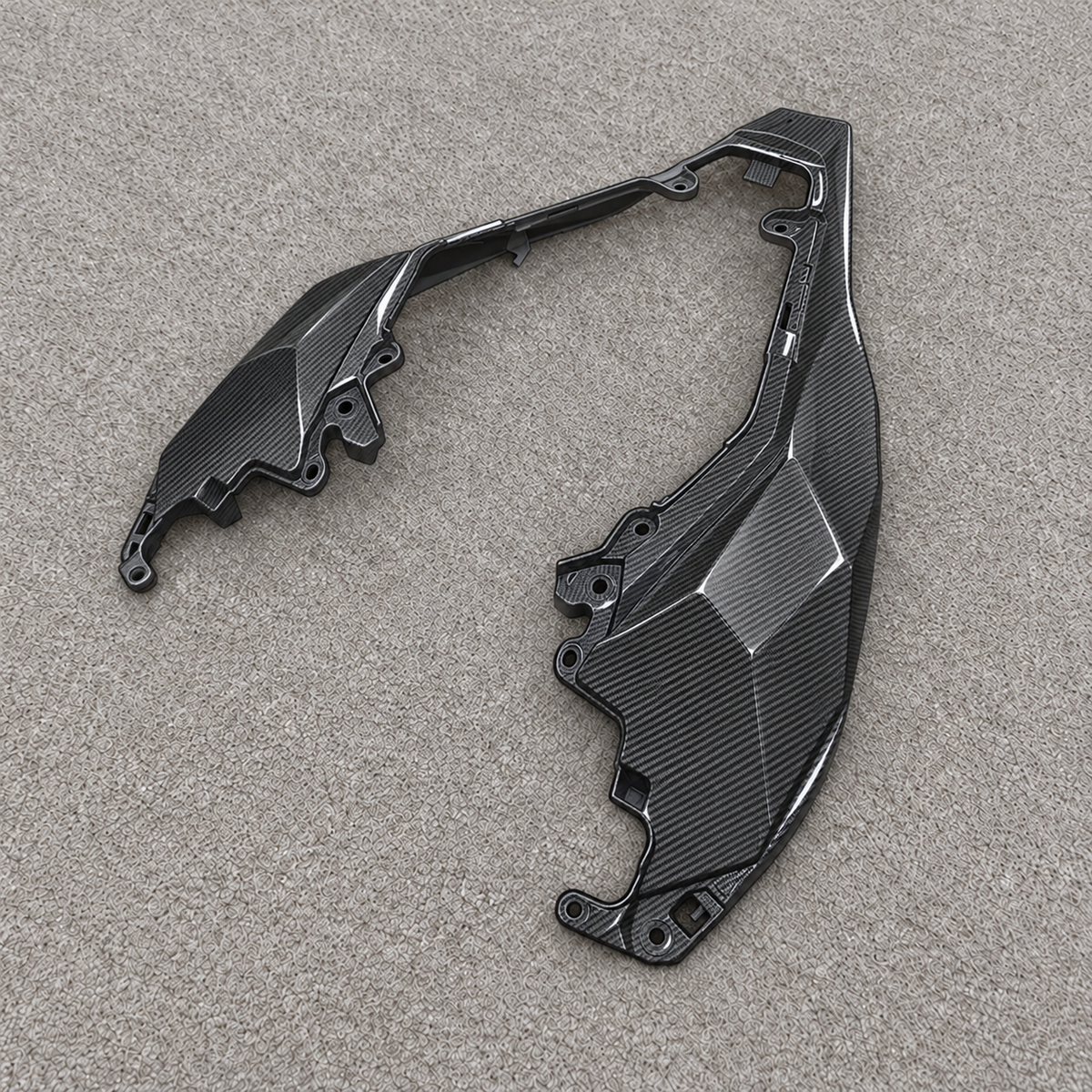 Sportbike Fairing Kit Fits 2026-2027 KAWASAKI ZX10R - ABS Plastic Fairings - Black Carbon Fiber Look | NiceFairings - front angle image