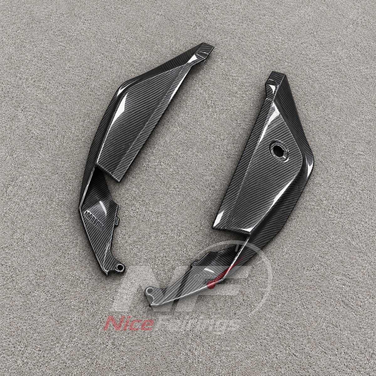 Sportbike Fairing Kit Fits 2026-2027 KAWASAKI ZX10R - ABS Plastic Fairings - Black Carbon Fiber Look | NiceFairings - side angle image