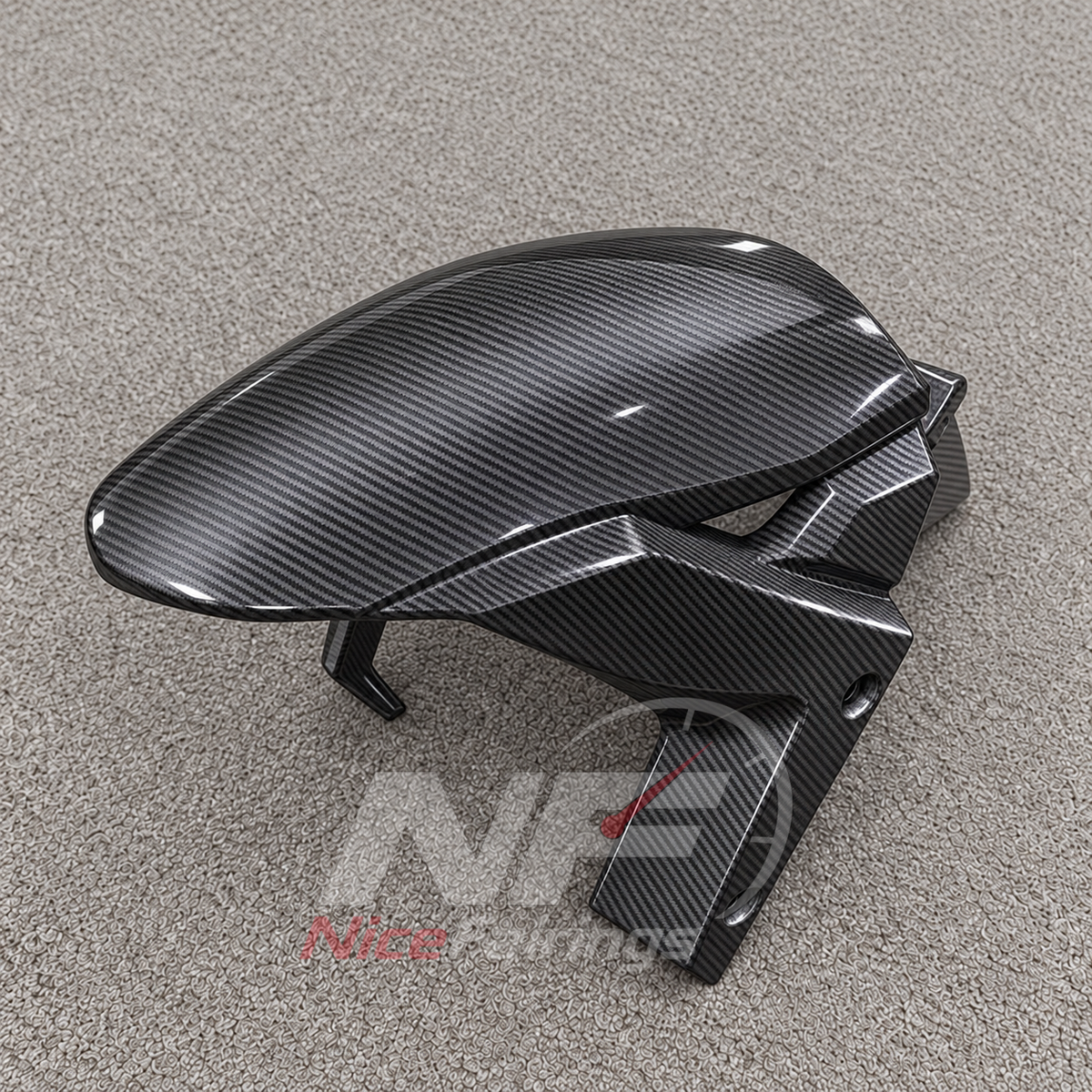 Sportbike Fairing Kit Fits 2026-2027 KAWASAKI ZX10R - ABS Plastic Fairings - Black Carbon Fiber Look | NiceFairings - detail angle image
