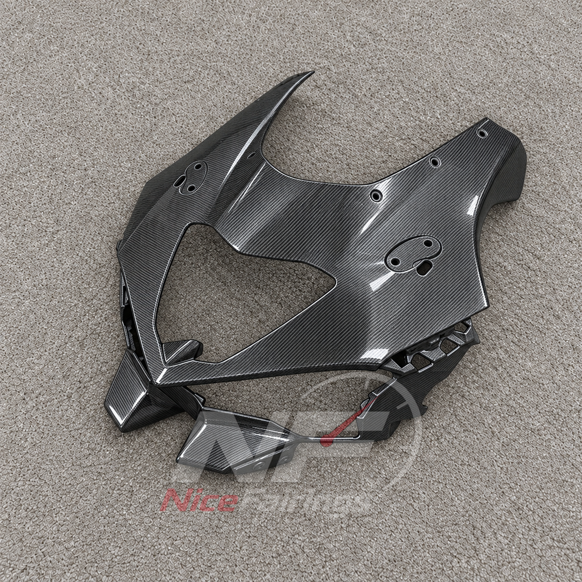 Sportbike Fairing Kit Fits 2026-2027 KAWASAKI ZX10R - ABS Plastic Fairings - Black Carbon Fiber Look | NiceFairings - additional angle image