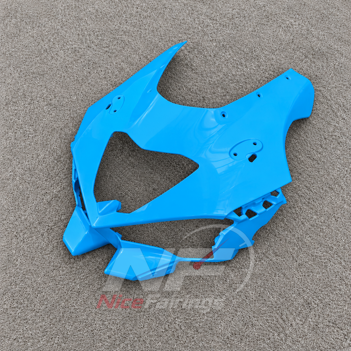 Injection-Molded Fairing Kit Fits 2026-2027 KAWASAKI ZX10R - ABS Plastic Bodywork - Cyan | NiceFairings - rear angle image