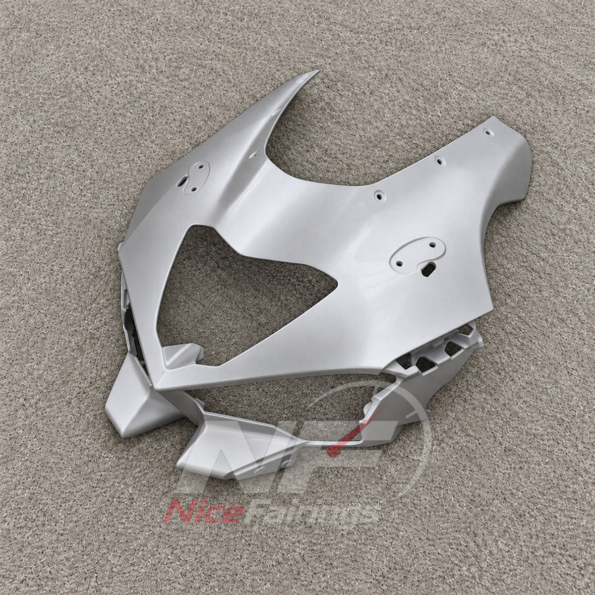 Aftermarket Fairing Kit Fits 2026-2027 KAWASAKI ZX10R - Sportbike ABS Bodywork - Pearl Silver | NiceFairings - front angle image