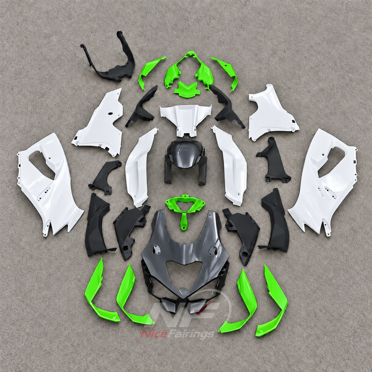 Injection-Molded Fairing Kit Fits 2026-2027 KAWASAKI ZX10R - ABS Plastic Bodywork - Cyan | NiceFairings - paint design NO.7 option image