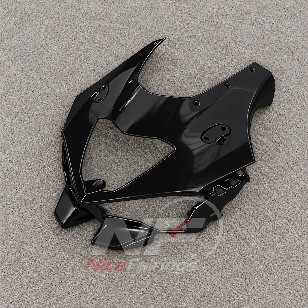 Sportbike Fairing Kit Fits 2026-2027 KAWASAKI ZX10R - Motorcycle ABS Bodywork - Black | NiceFairings - detail angle image