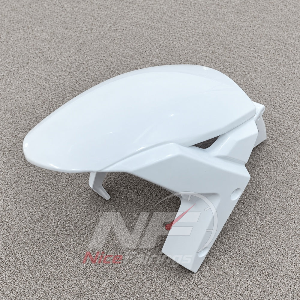 Injection-Molded Fairing Kit Fits 2026-2027 KAWASAKI ZX10R - ABS Plastic Bodywork - White Black | NiceFairings - side angle image