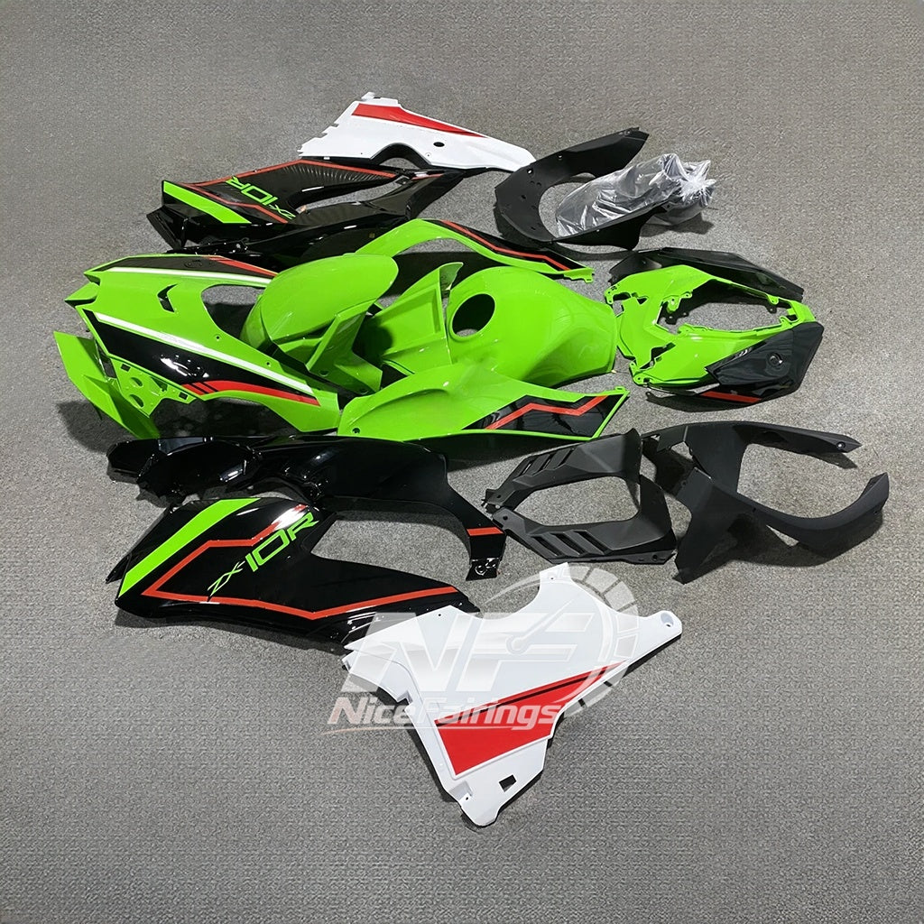 For Kawasaki ZX10R 2021-2026 Pre-Drilled Motorbike Cowl Front Bodywork Sets Shell Fr Fairings Kit | NiceFairings - front angle image