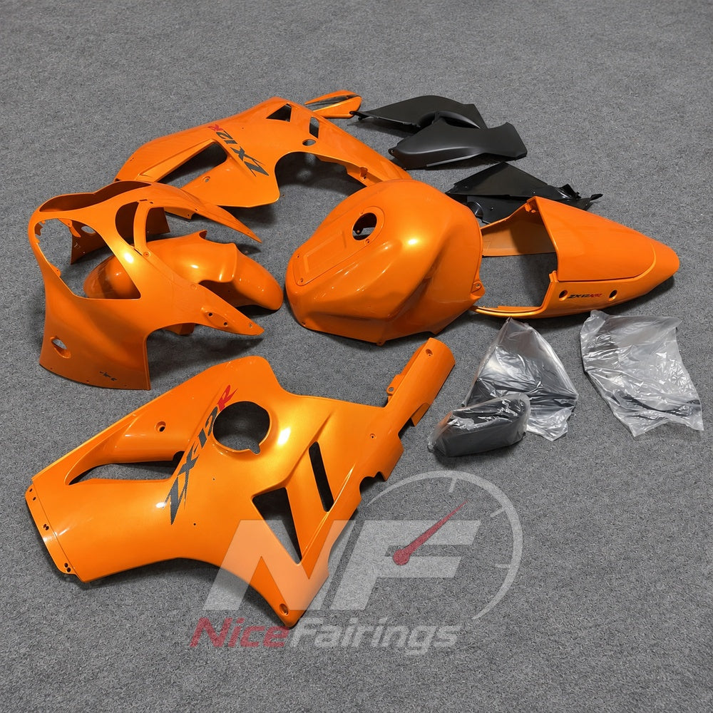Aftermarket Fairing Kit Fits 2000-2001 KAWASAKI Ninja ZX-12R - ABS Plastic Bodywork - Orange Black | NiceFairings - side angle image