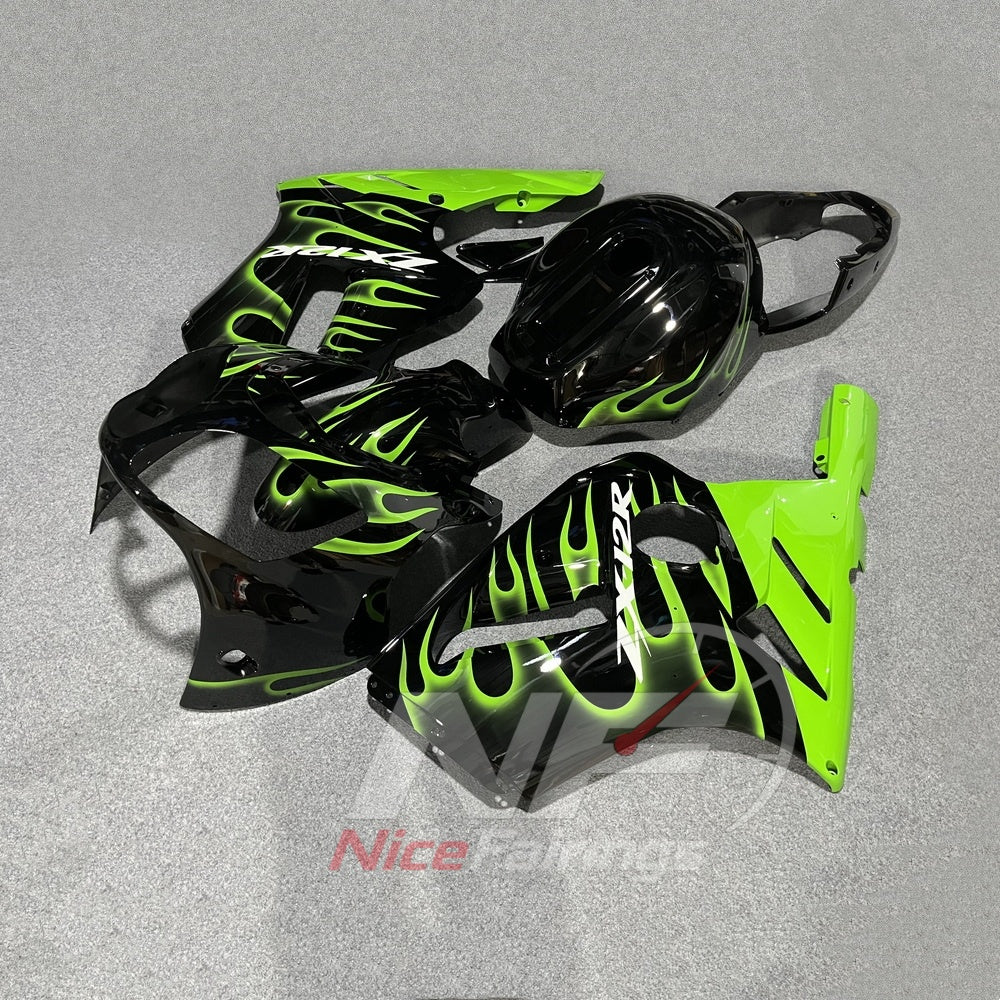 Aftermarket Fairing Kit Fits 2000-2001 KAWASAKI Ninja ZX-12R - ABS Plastic Bodywork - Green Black | NiceFairings - front angle image