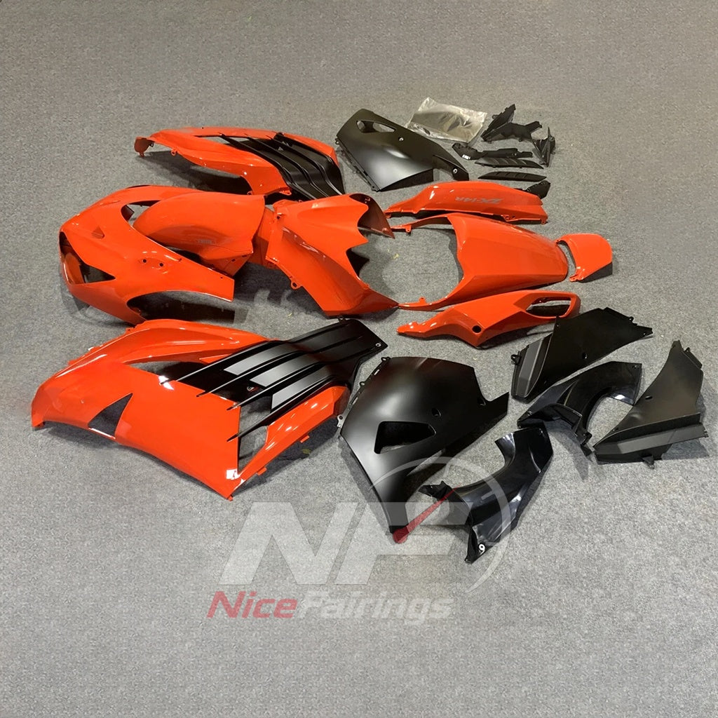 Fairing Kit Fits 2012-2025 KAWASAKI Ninja ZX-14R / ZZR1400 - ABS Plastic Bodywork - Orange Black | NiceFairings - side angle image