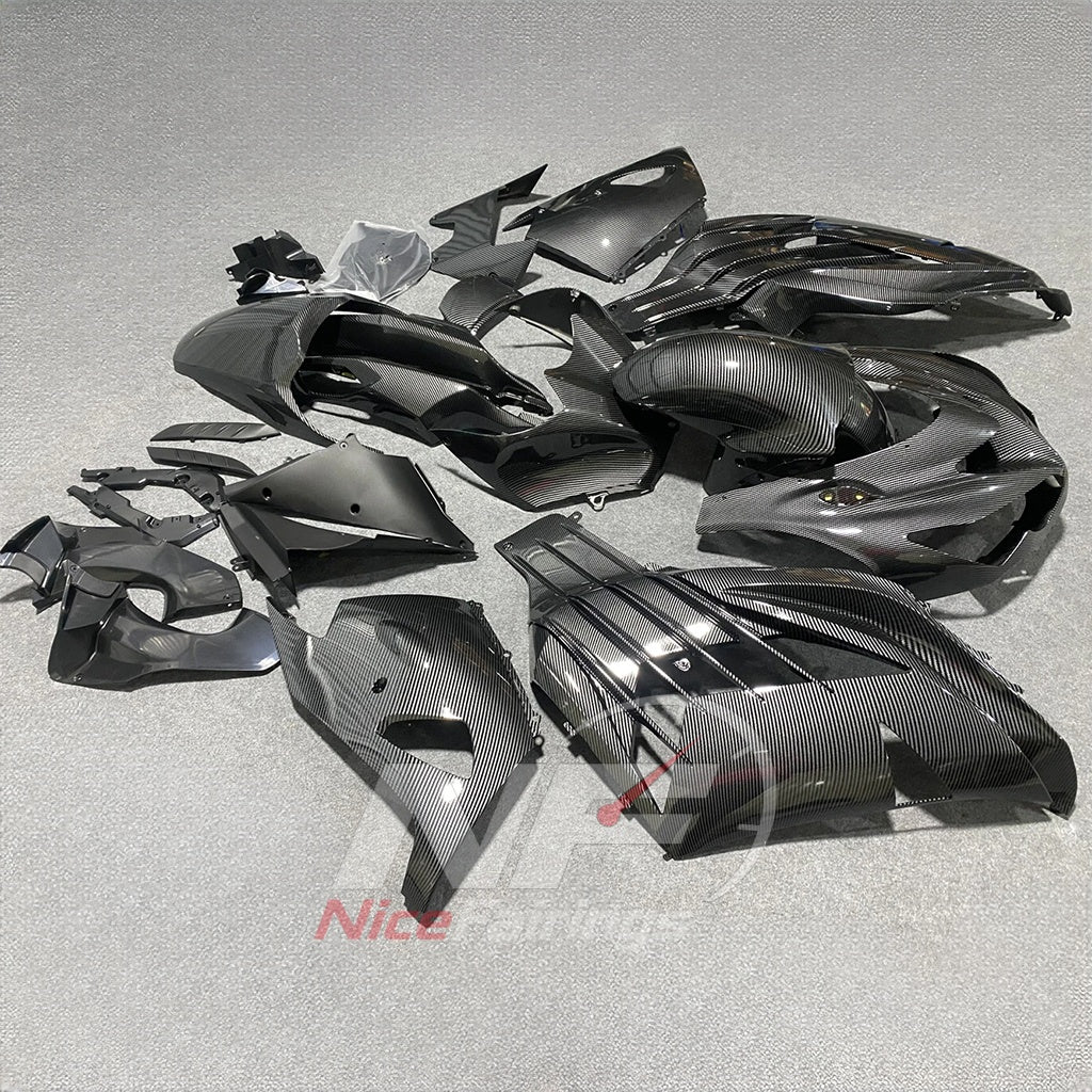 ABS Plastic Fairing Kit Fits 2012-2025 KAWASAKI Ninja ZX-14R / ZZR1400 - Graphite Gray Black Bodywork | NiceFairings - side angle image