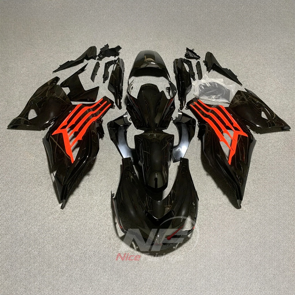 Replacement Fairings Fit 2012-2025 KAWASAKI Ninja ZX-14R / ZZR1400 - ABS Plastic Bodywork - Yellow Black | NiceFairings - paint design NO.7 option image