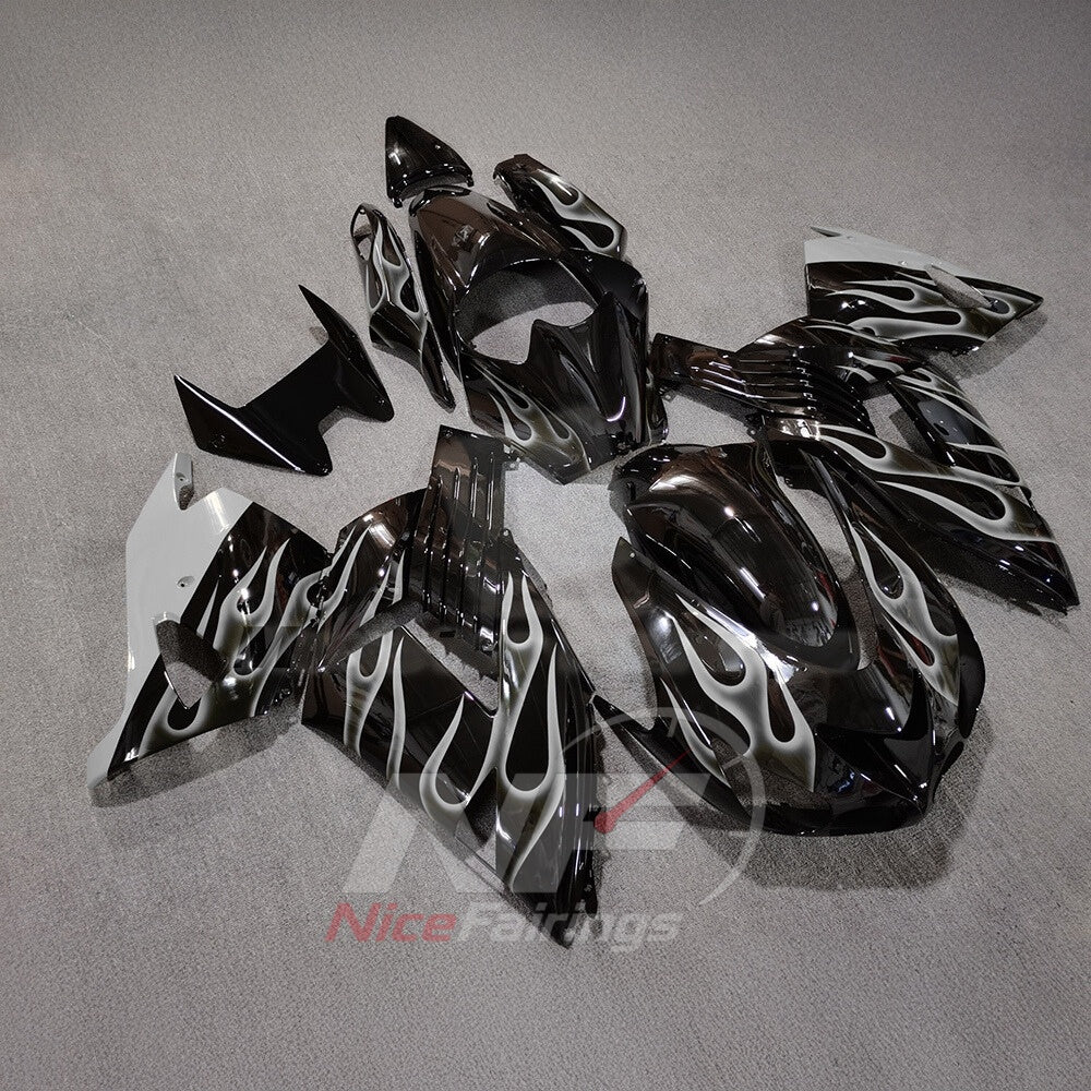 Aftermarket Fairing Kit Fits 2006-2011 KAWASAKI Ninja ZX-14 / ZZR1400 - ABS Plastic Bodywork - Green Black | NiceFairings - front angle image