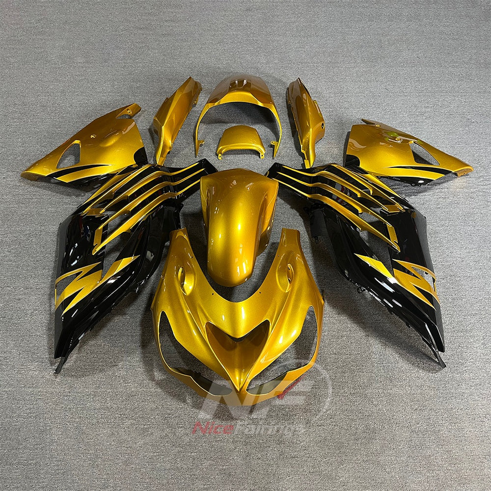 Custom Fairings Fit 2012-2025 KAWASAKI Ninja ZX-14R / ZZR1400 - ABS Plastic Bodywork - Gold Black | NiceFairings - main product image