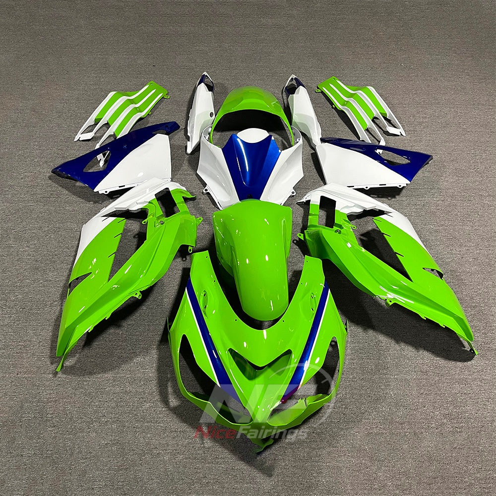 ABS Plastic Fairing Kit Fits 2012-2025 KAWASAKI Ninja ZX-14R / ZZR1400 - Green White Blue Bodywork | NiceFairings - main product image