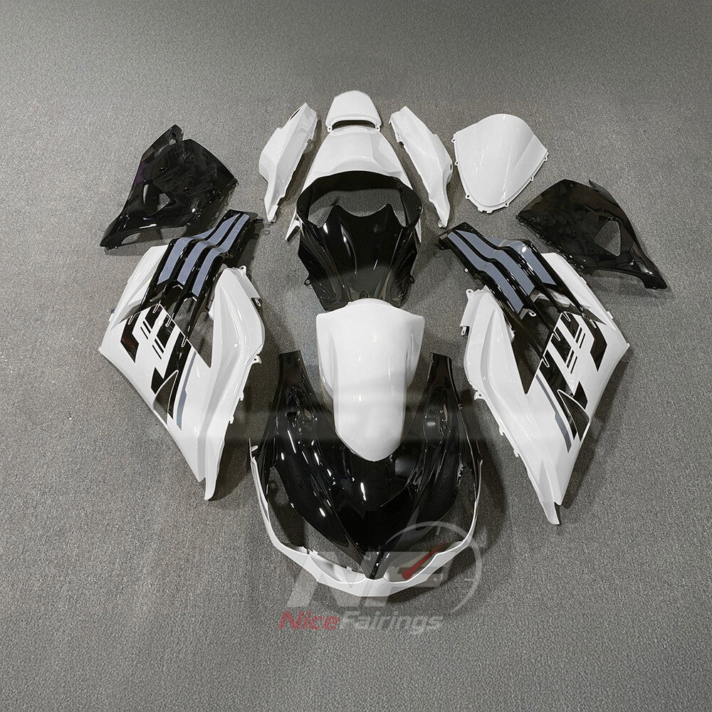 Aftermarket Fairing Kit Fits 2012-2025 KAWASAKI Ninja ZX-14R / ZZR1400 - ABS Plastic Bodywork - Blue Black White | NiceFairings - paint design NO.3 option image
