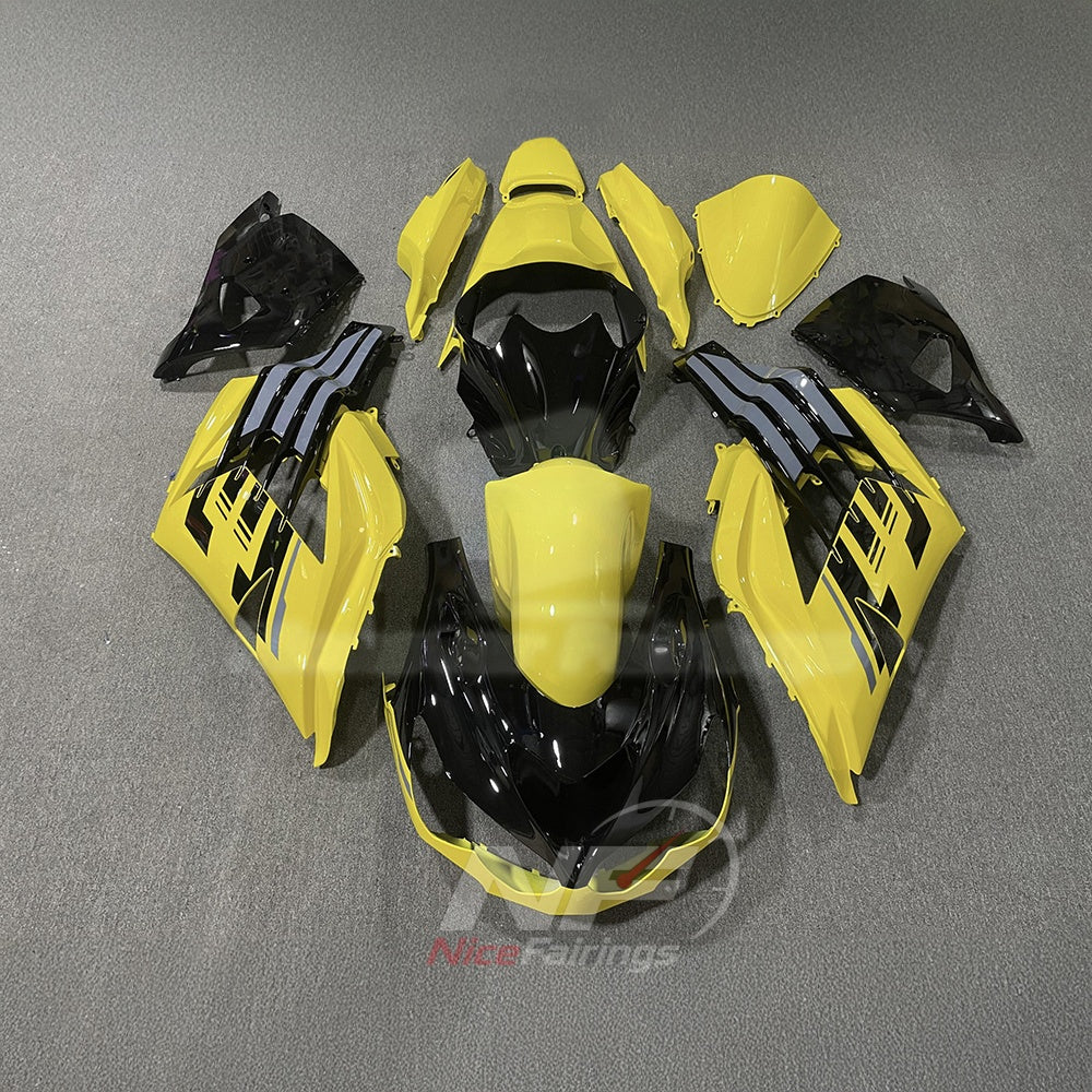 Sportbike Fairing Kit Fits 2012-2025 KAWASAKI Ninja ZX-14R / ZZR1400 - ABS Plastic Bodywork - Red Orange Black | NiceFairings - paint design NO.7 option image