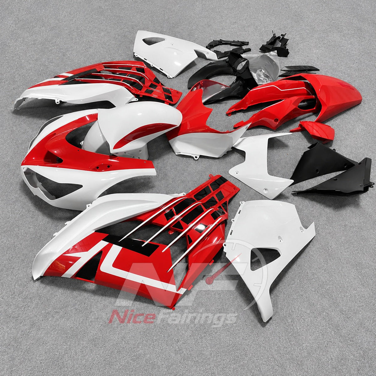 Custom Fairings Fit 2012-2025 KAWASAKI Ninja ZX-14R / ZZR1400 - ABS Plastic Bodywork - White Blue | NiceFairings - paint design NO.7 option image