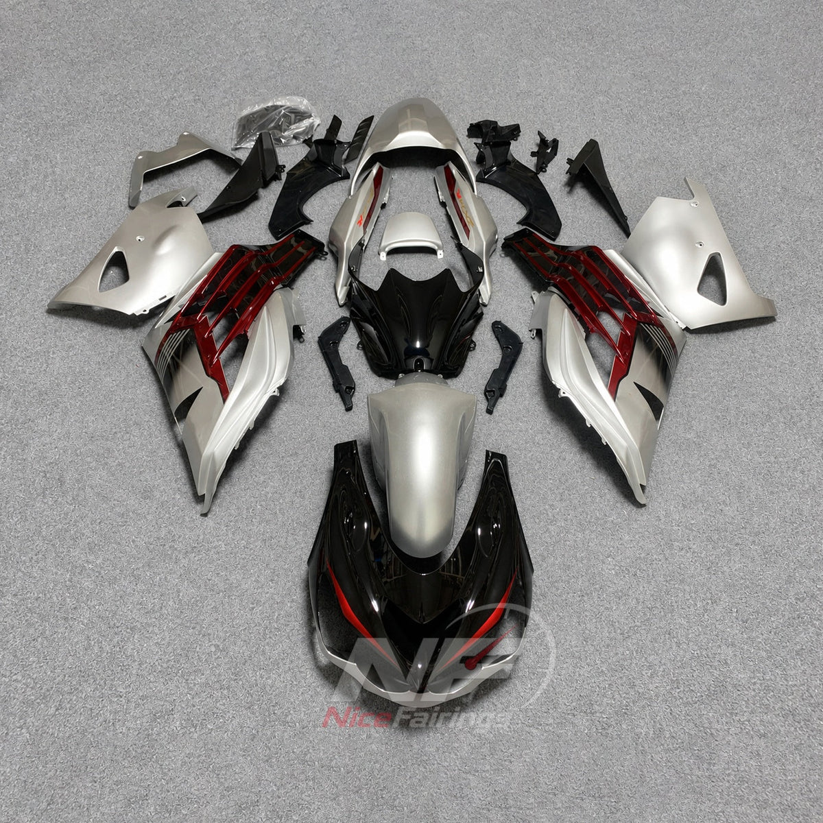 Replacement Fairings Fit 2012-2025 KAWASAKI Ninja ZX-14R / ZZR1400 - ABS Plastic Bodywork - Silver Black Red | NiceFairings - main product image