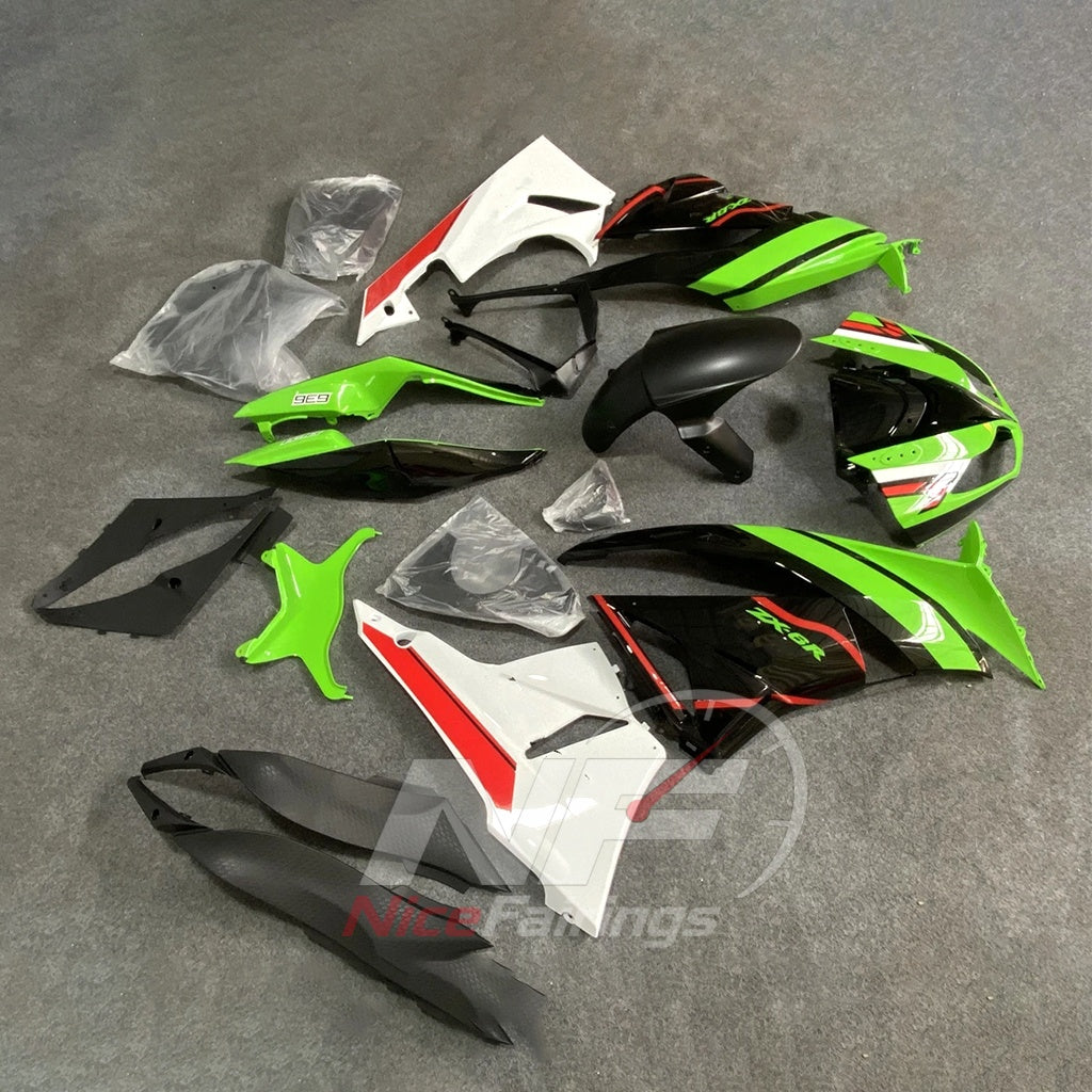 Motorcycle Fairing Kit Fits 2009-2012 KAWASAKI ZX6R - Injection-Molded ABS | NiceFairings - front angle image