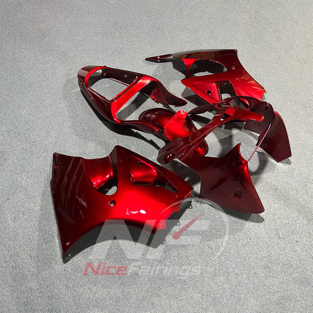 Kawasaki ZX6R 2000-2002 Deep red plain bodywork - angled view