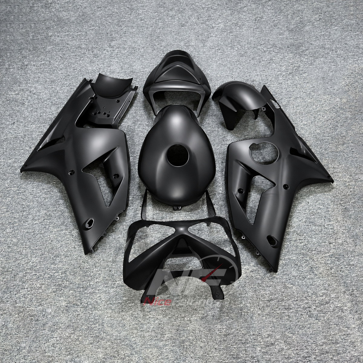 Kawasaki ZX6R 2003-2004 Matte black bodywork - front view