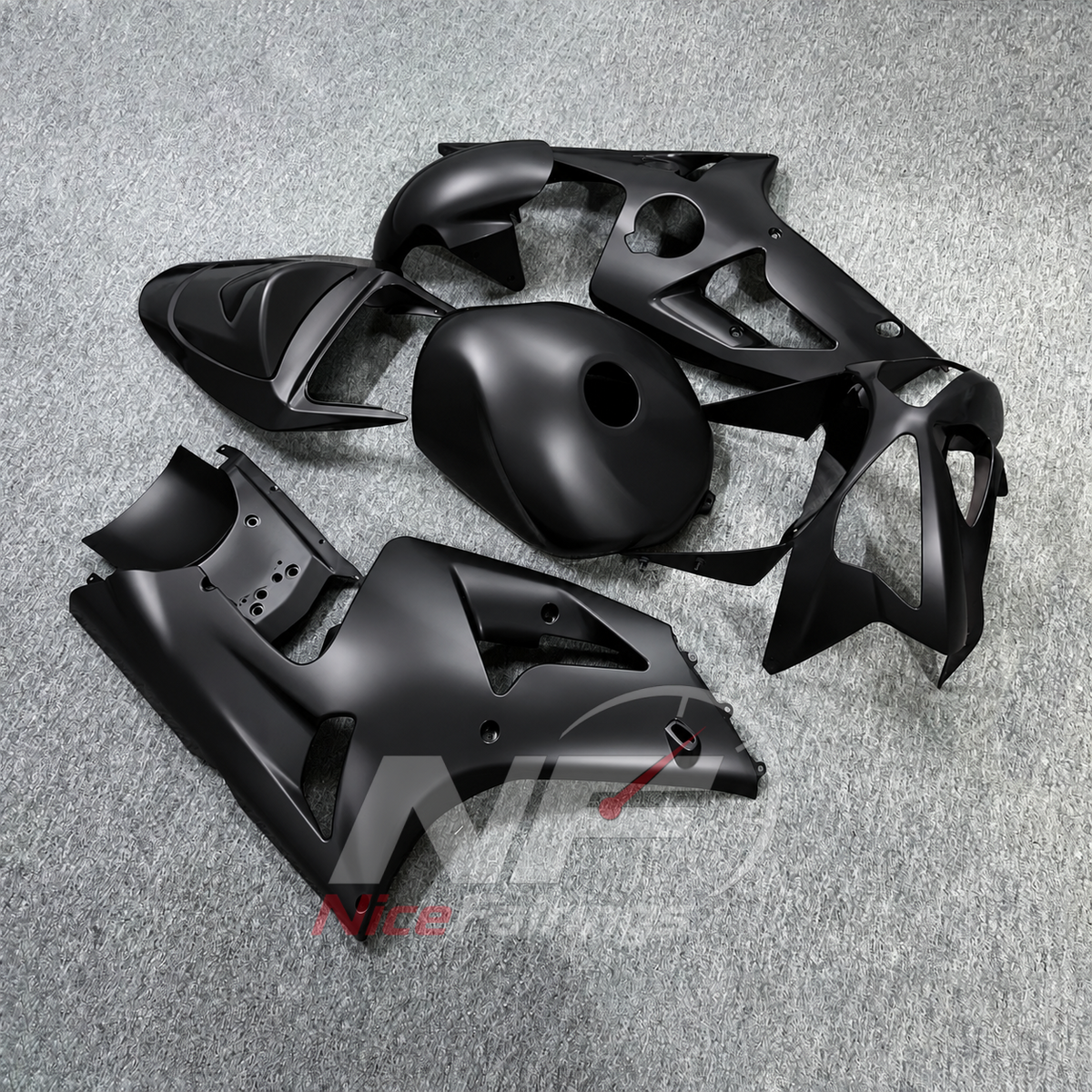 Kawasaki ZX6R 2003-2004 Matte black bodywork - angled view