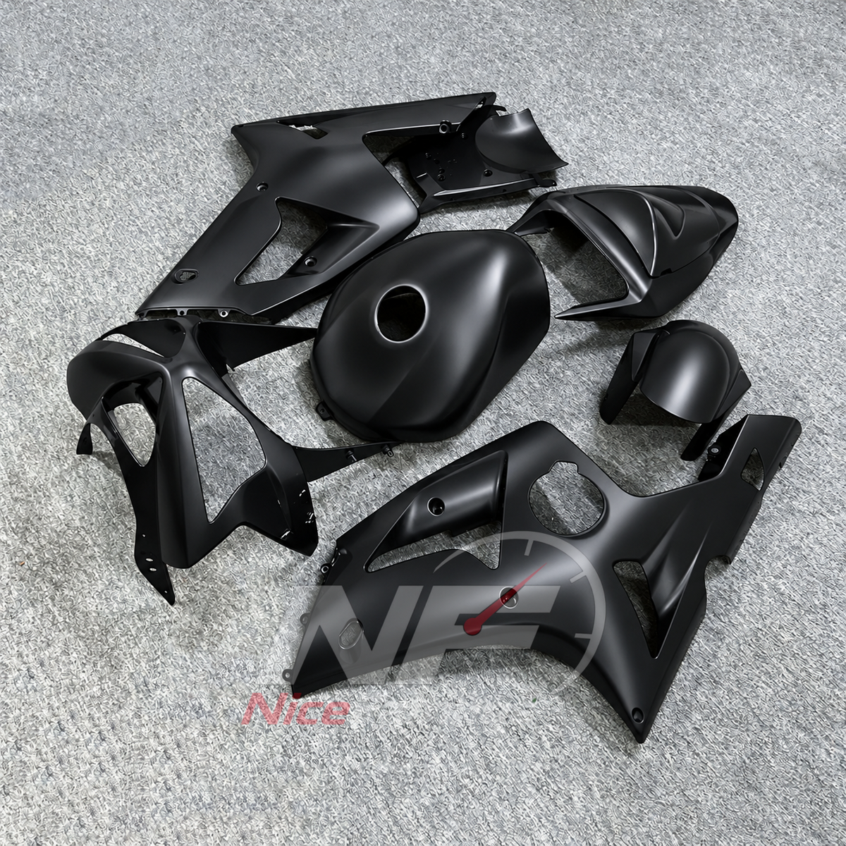 Kawasaki ZX6R 2003-2004 Matte black bodywork - angled view
