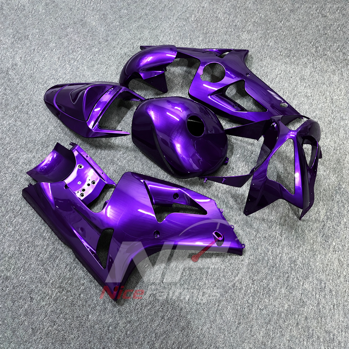 Kawasaki ZX6R 2003-2004 Purple bodywork - angled view