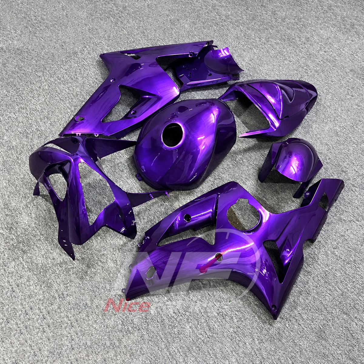 Kawasaki ZX6R 2003-2004 Purple bodywork - angled view