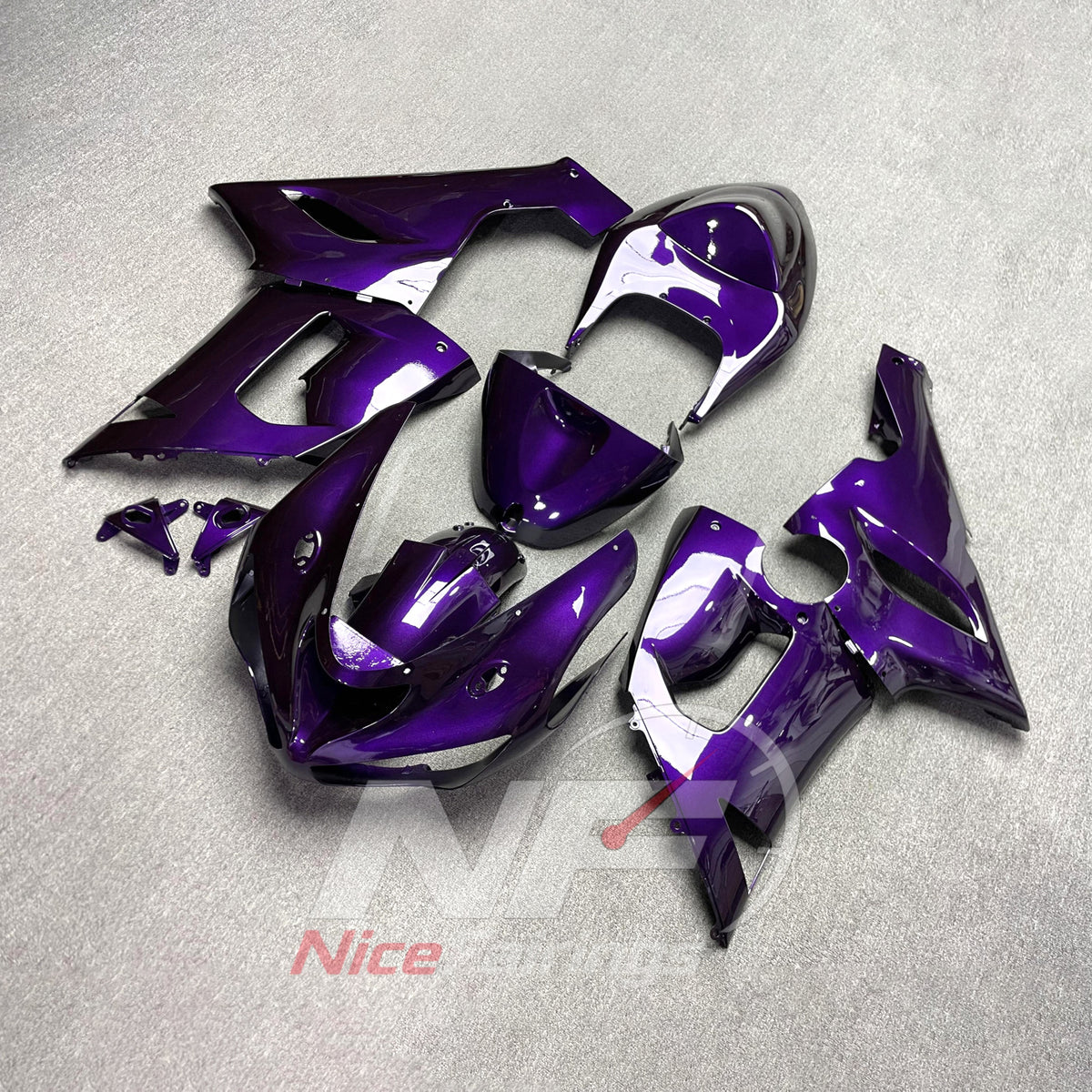 Kawasaki ZX6R 2005-2006 Purple bodywork - angled view